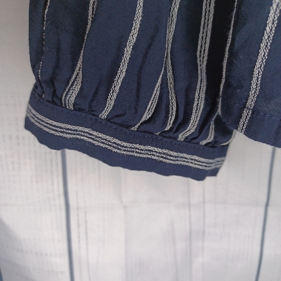 Lucky Brand button-down blue and white striped top - Picture 7 of 13